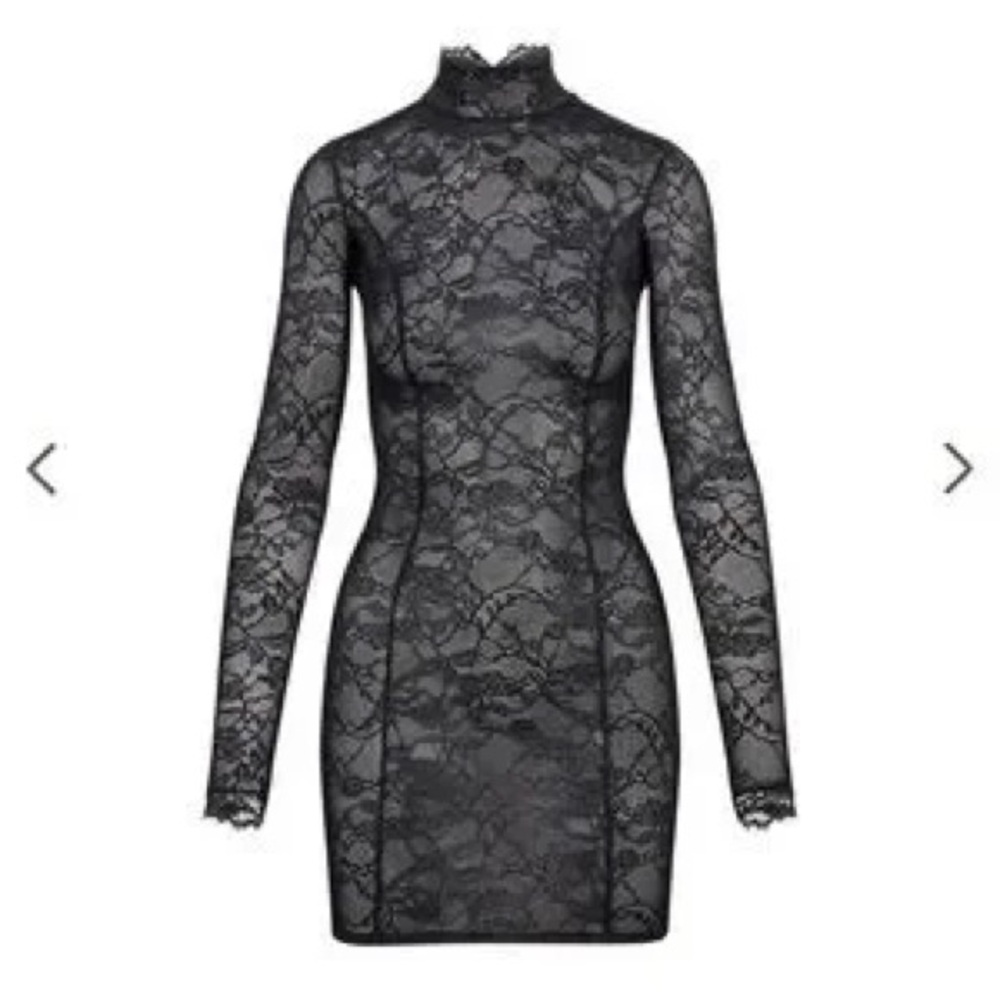 SKIMS Black Bodycon Long Sleeve Dress